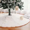 Dekoracje świąteczne Białe drzewo spódnica zimowa błyszcząca płatek śniegu DIY