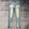 Nuevos 23ss jeans jeans de diseñador jeans para hombre para 2023 nuevo estilo hombres mujeres pantalones jeans morados verano bordado cultivo pequeños pantalones de marca de moda