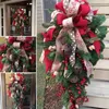 Decorative Flowers Christmas Wreath Front Door Red Ball Ornaments For Window Mantle Indoor Outdoor Decoration