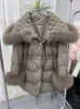 Piumino da donna Parka Moda invernale Collo in pelliccia naturale Cappotti Donna Piumino d'oca Outwear Cappotti di lusso femminili Parka allentato Piumini 231031