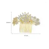 Pinces à cheveux Floralbride cristal strass alliage de cuivre cubique Zircon peigne de mariée mariage CZ accessoire demoiselles d'honneur femmes bijoux