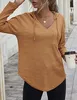 メンズフーディーズスウェットシャツの掛け布団セット新しい女性のVネック長袖フーディーワッフルセーター女性のドローストリングプルオーバートップポケット{カテゴリ}