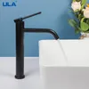 Kitchen Faucets ULA Stainless Steel Basin Faucet GoldBlack Bathroom Crane 360 Degree Rotate Tall Sink Cold Water Mixer 231030