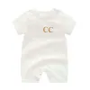 Nytt mode Nytt Rompers Summer Fashion Letter Style Baby Boy Clothes White Pink Green Long Sleeve Cotton Brand Newborn Baby Girls Romper 0-2