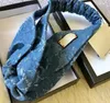 Designer Cowboy Cross-hoofdbanden voor dames en heren Winter Herfst Designer Lady Blue Denim Letter Sport Haarbanden Headwraps