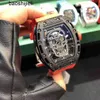 Richrds Milers Horloge Zf Factory Top Clone Mechanisch uurwerk Tourbillon Skull Black Diamond uitgeholde man mechanische grote wijzerplaat vat getijdentabel