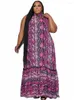 女性のためのエスニック服ダシキノースリーブロングマキシドレス2023夏のビッグサイズレディース伝統的なアフリカ妖精のドリー