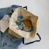 쇼핑 가방 밀짚 짠 토트 가방 여름 캐주얼 대용량 핸드백 패션 비치 여성 어깨 단순한 스타일 쇼핑 비치 가방 231031