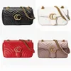 Frau liebt Marmont Umhängetaschen 2 G für Frauen Wellenmuster Kette Umhängetasche Handtaschen berühmte Luxus-Designer-Geldbörse hochwertiges Leder weibliche Messager-Taschen