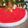 Christmas Decorations 15inch 38cm Plush Tree Skirt White Faux Fur Xmas Trees Sequin Carpet Mat Skirts For Year Home Party