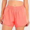 Lulu ShortsブランドデザイナーLulumelonsショートレディースヨガショーツフィットジッパーポケットハイアップクイックドライレモン女性トレーニング短いルーズスタイルの呼吸式2056