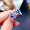 Stud Earrings Genuine Blue Sapphire For Office Woman Total 0.8ct 4mm 6mm Gift