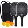 Tennisrackets Pickleball-peddels Koolstofvezeloppervlak USAPA goedgekeurd zadel Paddle-racket Honingraatkern Geschenkset Binnen Buiten 231030