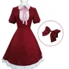 Bungo cães vadios cosplay alice empregada anime japonês halloween festa de natal feminino lolita vestido meias trajes arco