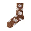 Женские носки, женские осенние и зимние коралловые бархатные теплые детские домашние носки в пол H, утепленные, средней длины, не линяют