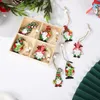 Neuer weihnachtlich bemalter Holzanhänger Santa Gifts Weihnachtsbaum 12 verpackte Ornamente