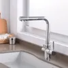 Küchenarmaturen 360-Grad-Drehung Messing Trinkwasser gefiltertes Wasser Wasserhahn Biegung Doppelter rechtwinkliger Waschbeckenhahn 231030