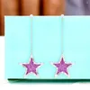 Dangle Earrings Soramoore High Quality Luxury Long Star Pendant For Women Fine Bridal Wedding Party Show Shiny Cubic Zircon Jewelry