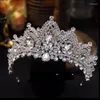 Pinces à cheveux de luxe divers couleur argent cristal couronne de mariage casque de mariée femme baroque strass diadèmes mariée diadème accessoires