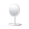 Espelho de maquiagem LED compacto com lâmpada de luz com armazenamento de mesa rotativo espelho cosmético luz ajustável escurecimento espelho de vaidade USB 231030