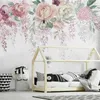 Tapeten Benutzerdefinierte Papel De Parede 3D Rose Tapete Home Decor Hochzeit Zimmer Thema Rosa Blume Schlafzimmer Nacht Wohnzimmer Wandbild