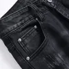 Trendy Black Stretch Skinny Men's Jeans Spring Autumn Ripped Patch Streetwear Slim Fit Holes Punk Denim Cotton Pants