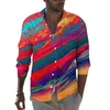 Camisas casuais masculinas abstrato pôr do sol homens trippy nebulosa impressão camisa manga longa legal harajuku blusas primavera padrão roupas tamanho grande