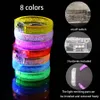 LED RAVE TOY 10/20/30/50 PCS LED Glow Bracetes Wristbands Glow in the Dark Party Supplies Neon Light Up Up Bracelet Toys Wedding Party Decor 231030