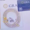 Dostosowane 10K prawdziwe żółte złoto mrożone biżuterię łańcuch hip -hopowy certyfikaty GRA 4 mm vvs moissanite klaster tenisowy