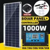 Chargers 1000W Solar Panel 12V Cell 10A 100A Controller Plate Kit For Phone RV Car Caravan Home Camping Outdoor Battery 231117