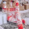 Trajes a juego para la familia Conjunto de pijamas familiares de Navidad de invierno Mamá Papá Niños Trajes a juego para bebés Estampado de alces Ropa de dormir suave informal Pijama con apariencia navideña 231031