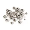 100 pièces de perles d'espacement en acier inoxydable, boule ample, grand trou 1.2mm-5mm pour la fabrication de bijoux, bracelets à faire soi-même, collier, accessoires de perles, bijoux à la mode