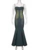 Rivet Fishtail Women Evening Dress Washed Slim Slip Dresses Femme Banquet Vestidos De Fiesta Elegantes Para Mujer