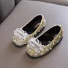 أحذية رياضية AININFU Autumn Girls Princess Shoes Sevice S Color Sequins Leather Fashion Kids Pearl Party Wedding H964 231030