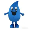 2024 Costumes de mascotte de goutte d'eau bleue pour adultes de haute qualité, déguisements de dessin animé, livraison gratuite