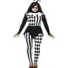 Ladies Jester Halloween Costume Adults Harlequin Clown Fancy Dress Womans Outfit SM1898 MLXL246U