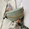 Luxe Keten Fanny Packs Vrouwen Lederen Heuptas Merk Schouder Crossbody Borst Zakken Mode Taille Riem Tassen Meisje Telefoon Pack new283Y