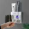 Toothbrush Holders Creative Wall Mount Automatic Toothpaste Dispenser Bathroom Accessories Waterproof Lazy Squeezer Holder 231031
