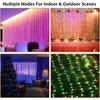Christmas Decorations LED Window Curtain String Lights 16 Color Fairy Light Remote Control Garland Outdoor Wedding Party Bedroom Decoration 231030