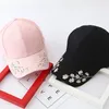 Ball Caps Cherry Blossoms Baseball Cap Women Adjustable Cotton Hat Flower Embroidery Black Pink White Dad For Womens