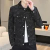 Men's Jackets Spring Brand Letter Print Contrasting Patchwork Pattern Jacket Mens Single Breasted Lapel Jaquetas Masculino