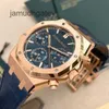 AP Relojes de pulsera de lujo suizos Epic Royal AP Oak Series 26240OR Oro rosa Placa azul Cinturón Moda para hombre Ocio Negocios Deportes Espalda Muñeca mecánica transparente W 2VKG