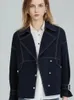 Womens Fur Faux Imitation Denim Jacket Kvinnor Spring Autumn Kortjackor för Fashion Versatile Suit Collar Loose Top Coat Streetwear 231031