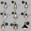 Wall Lamp Vintage American Country E27 Cage Black Iron Light Bedroom Bar Counter Aisle Retro Indoor Reading Homebless