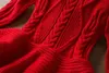 Dancewear crianças vermelho vestido de natal para menina princesa manga longa tricô vestidos outono inverno quente festa de aniversário natal anos traje 231030