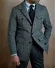 Abiti da uomo Blazer Vintage Business Men Slim Fit Tweed a spina di pesce Smoking dello sposo per la cerimonia nuziale Giacca con risvolto Blazer maschile 231031