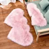 Tapis Laine artificielle Salon Tapis Double Coeur Tapis en peau de mouton Chambre Enfants 22 Faux Tapis Moelleux pour Fourrure