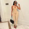 Women's Two Piece Pants s Sheath Slim Body Shaping Club Wear Sexy Strapless Jumpsuit Women Hipster Solid Baddie Style Camisole 231031