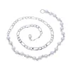 Classic Half Pearl Half Cuban Chain Beaded Necklace Bracelet Classic Women Lady Girl New Fashion Iced Out Zirconia Hip Hop Best Wedding Gift Jewelry