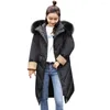 Trench da donna HomeNest Cappotto invernale grande in pelliccia sintetica Parka ispessito da donna Cucitura da donna in cotone lungo sottile Parka 2023